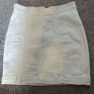 Free people white denim skirt